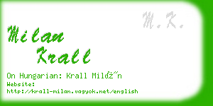 milan krall business card